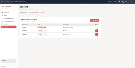 Admin account management