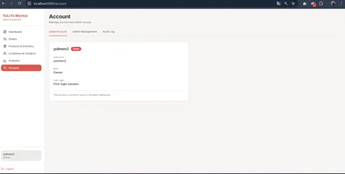 Account detail view