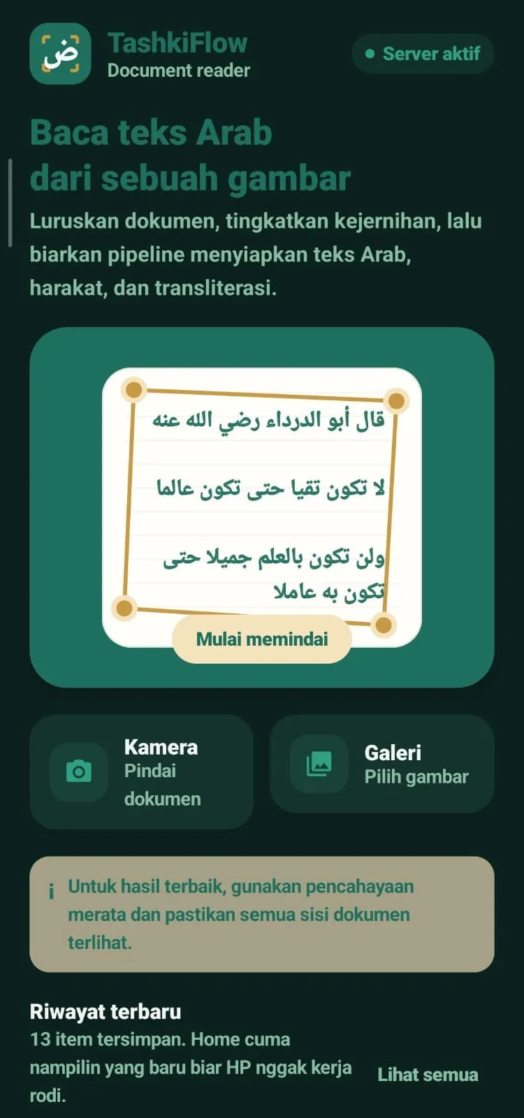 Home screen (top half)