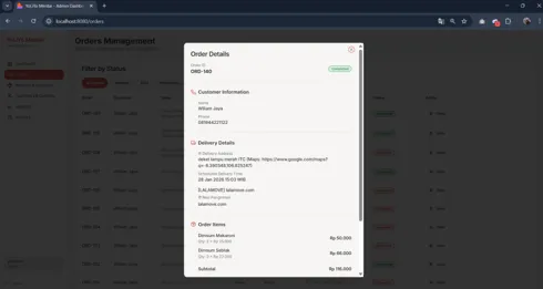Order detail modal
